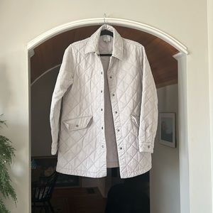 Joie taupe quilted mid length jacket